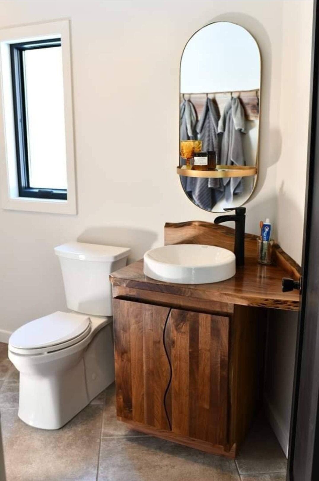 Floating Corner Bathroom Vanity Cabinet- CharmyDecor