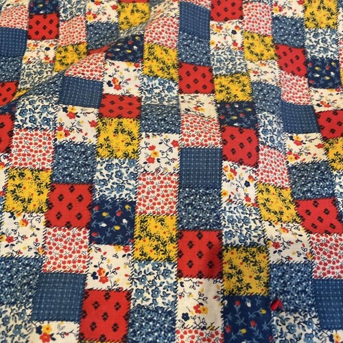 Vintage Hand Made Quilt Beautiful Bright Colors newest Quality Hand Stitched 54x41