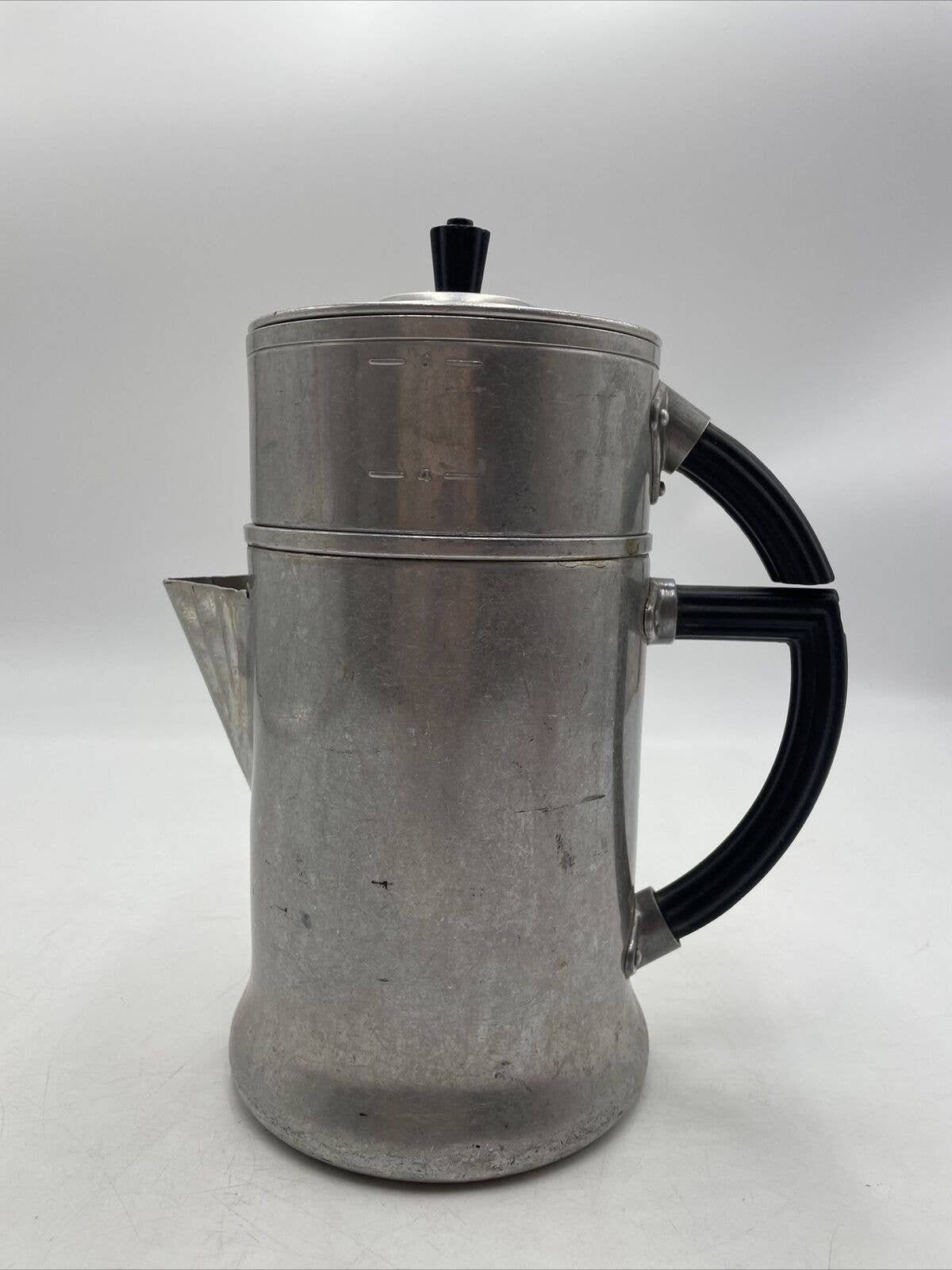 A Metal Antique Coffee Maker With Lid Stock Photo - Download Image