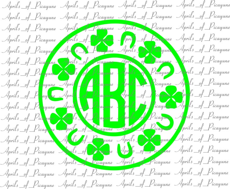 PDF DXF St SVG Patrick/'s Day Clover Circle Monogram 2