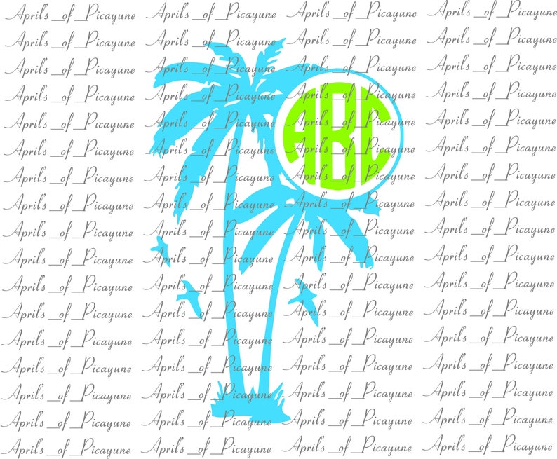 Download Svg Summer Fun Pdf Palm Tree Monogram Dxf Kits How To Printing Printmaking