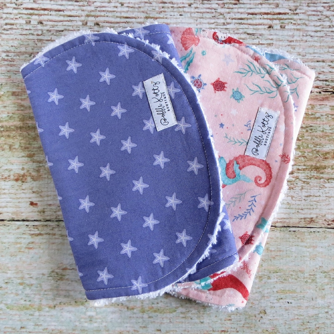 Burp Cloths Baby Girl Burp Cloths Sea Life Burp Cloths Etsy