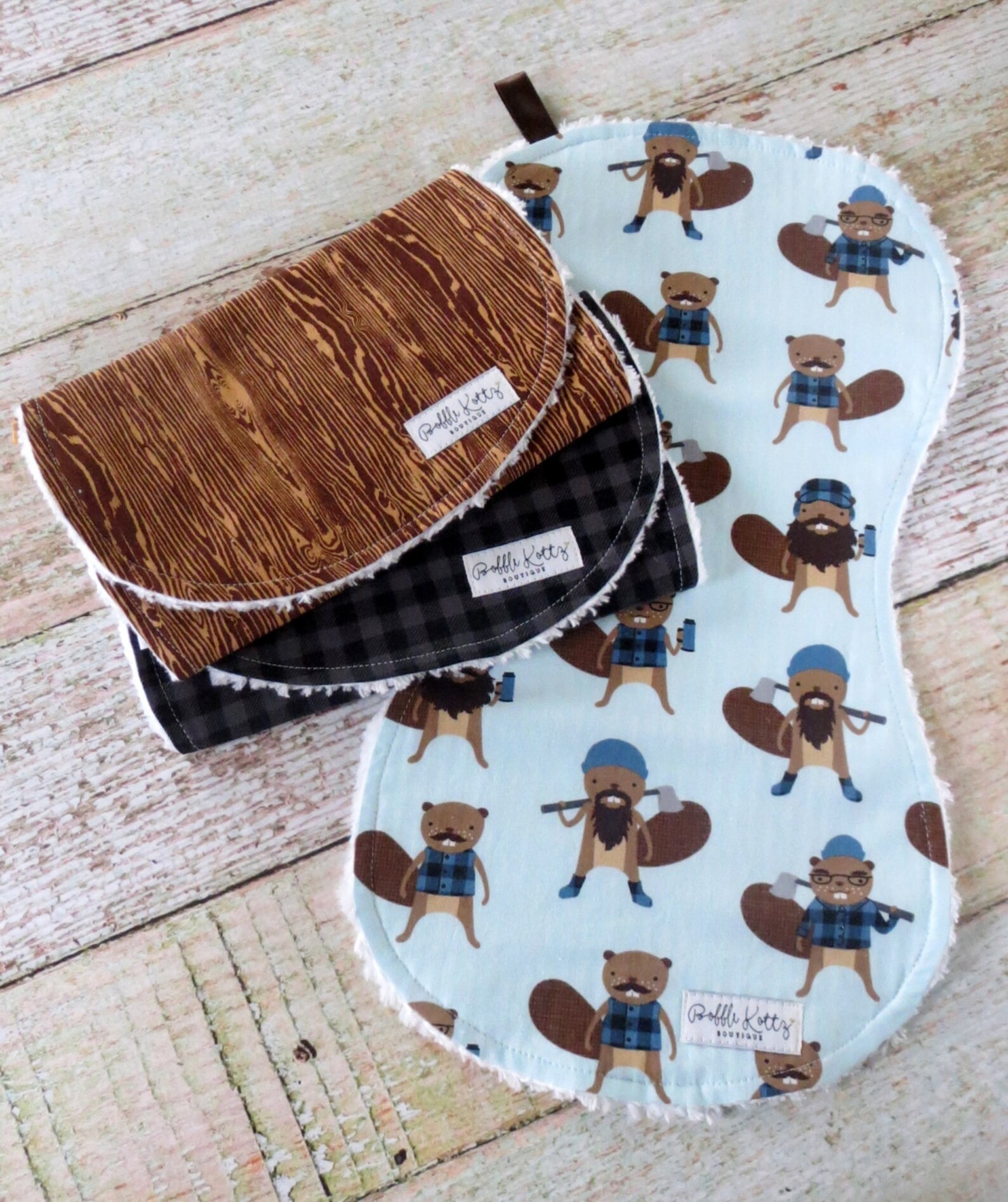 Baby Burp Cloths Baby Boy Burp Cloths Burly Beaver Burp Etsy