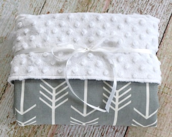 Baby Blanket - Arrow Blanket - Tribal Blanket - White Minky Blanket - Tribal Nursery Blanket - Tribal Nursery Bedding - Baby Shower Gift