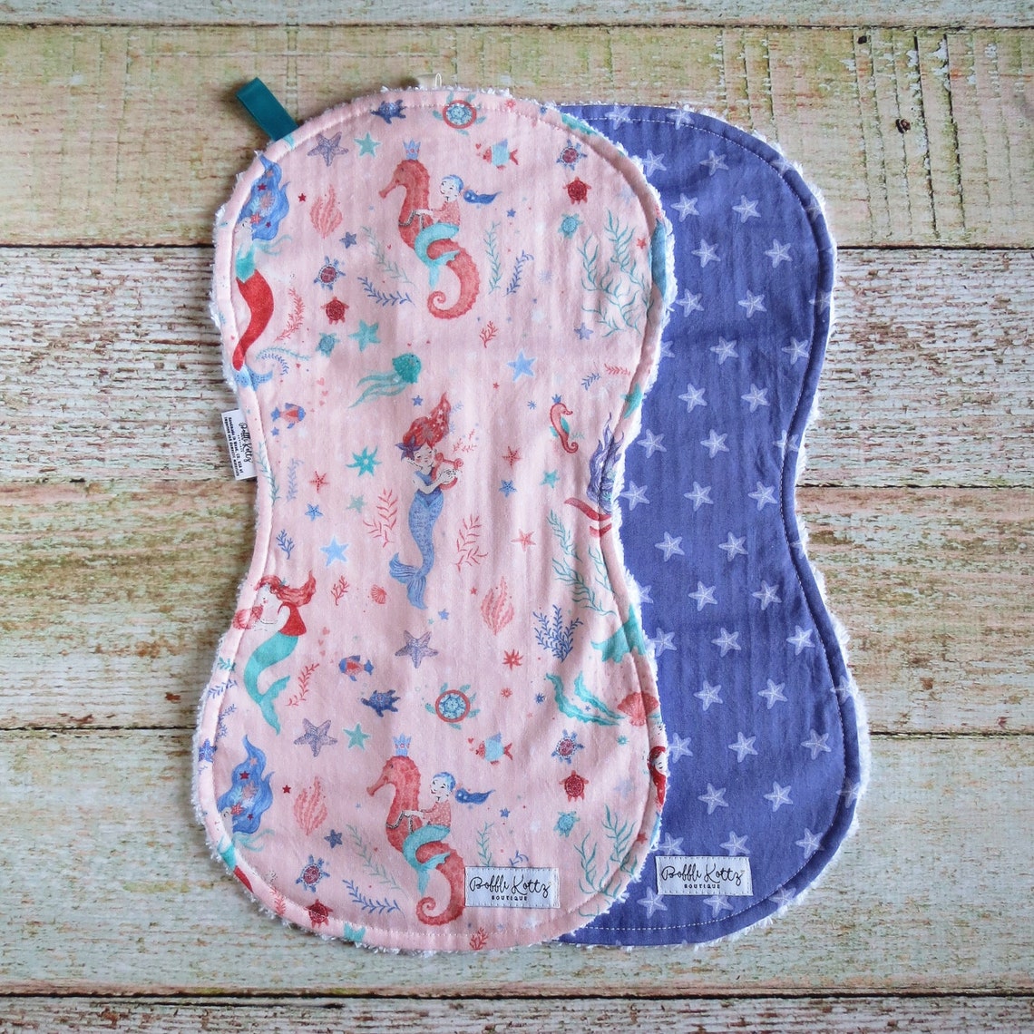Burp Cloths Baby Girl Burp Cloths Sea Life Burp Cloths Etsy