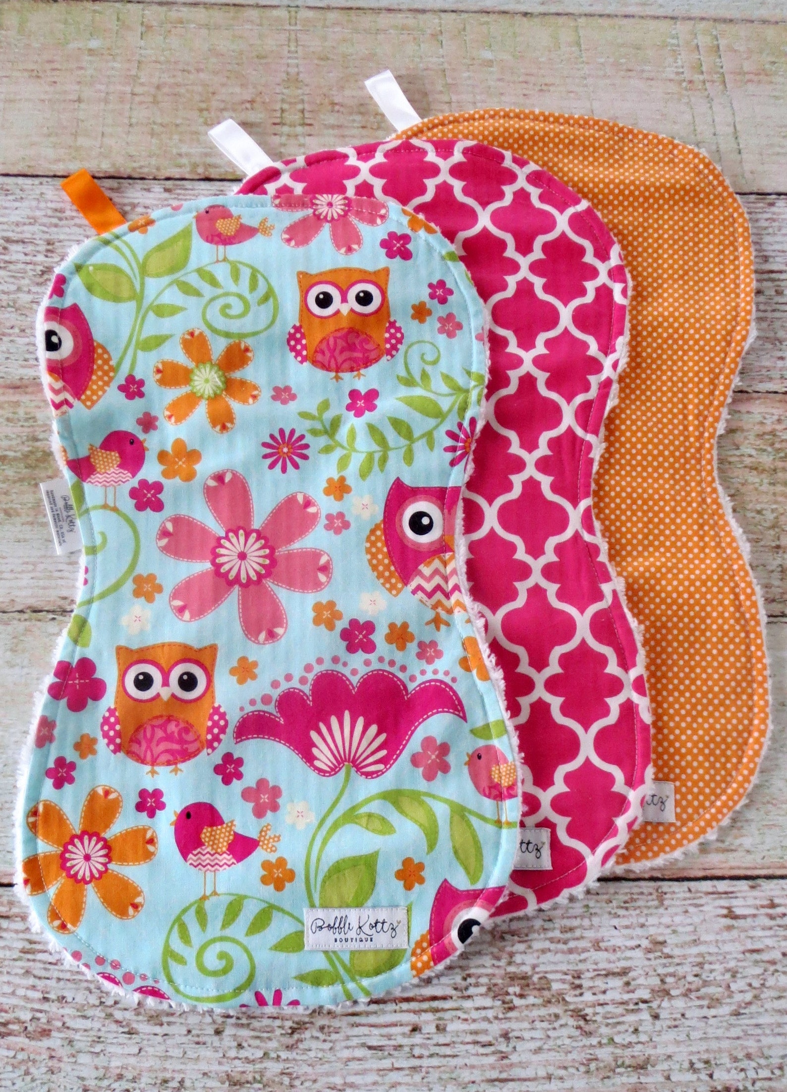 Burp Cloths Baby Girl Burp Cloths Owl Burp Cloth Etsy