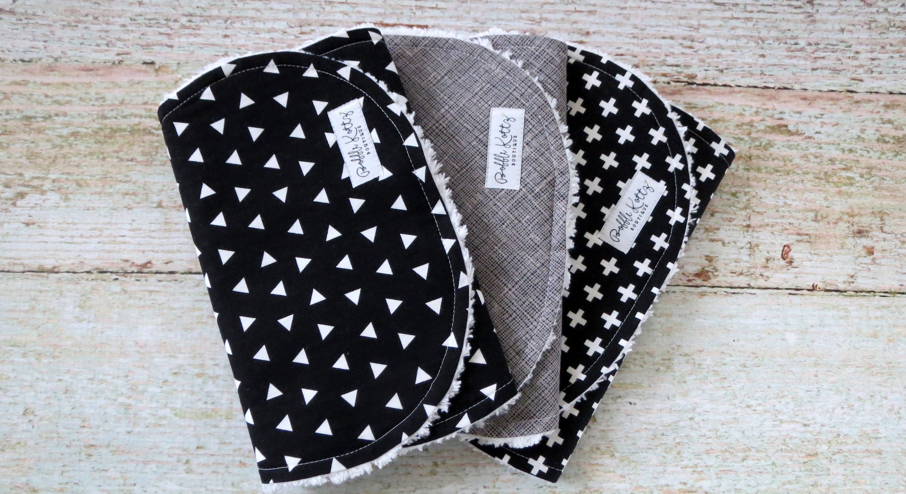 Burp Cloths Gender Neutral Burp Cloths Monochromatic Burp Etsy