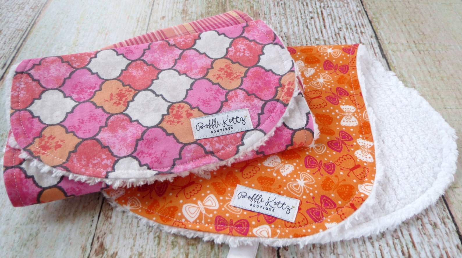Baby Burp Cloths - Baby Girl Burp Cloths - Butterfly Burp Cloth - Pink ...