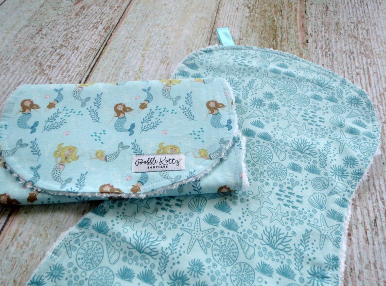 Baby Girl Burp Cloths Sea Life Burp Cloth Mermaid Burp Cloth Baby Shower Gift Nautical Burp Cloths Baby Burp Cloths