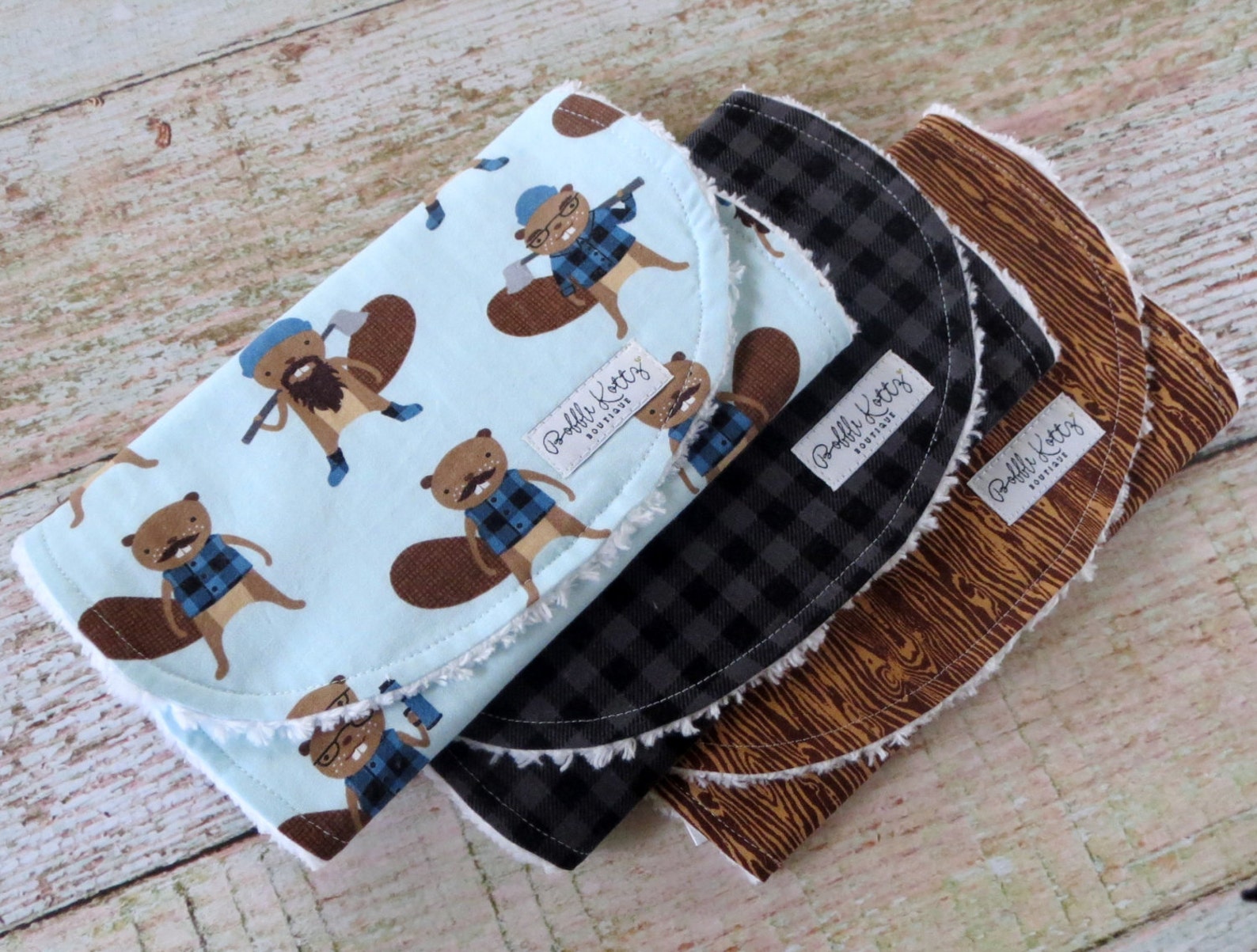 Baby Burp Cloths Baby Boy Burp Cloths Burly Beaver Burp Etsy