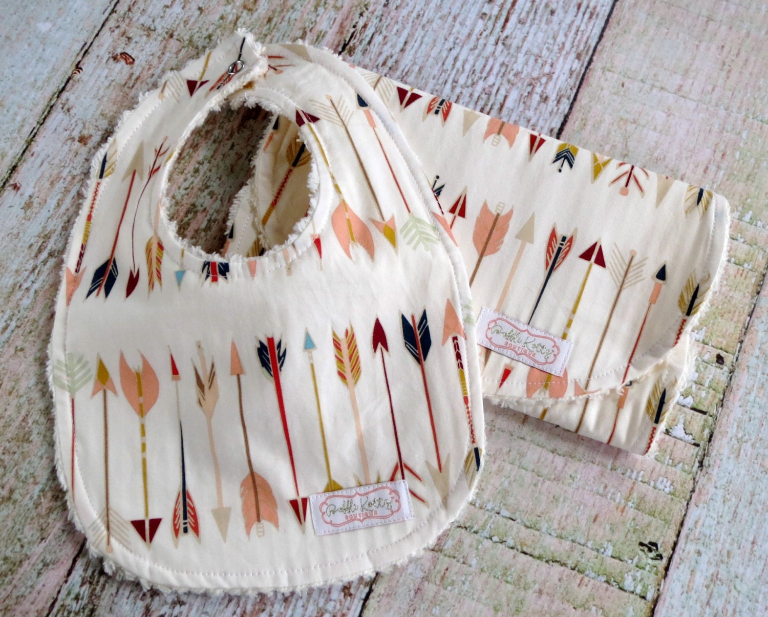 Baby Bib and Burp Cloth Set Arrow Bib and Burp Cloth Etsy Canada