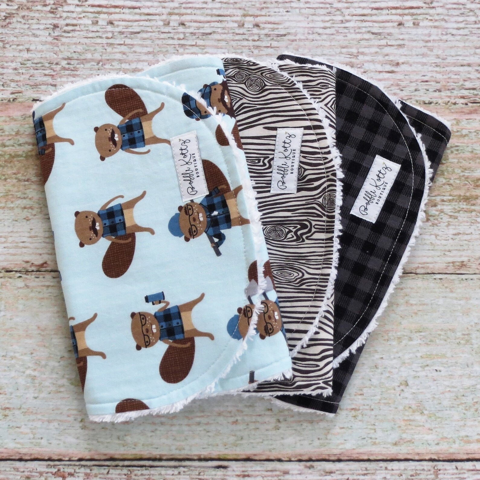 Baby Burp Cloths Baby Boy Burp Cloths Burly Beaver Burp Etsy