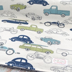 Baby Blanket Baby Boy Blanket Gray Minky Blanket Retro Rides Baby Blanket Vintage Car Baby Blanket Car Minky Blanket Car Blanket image 9