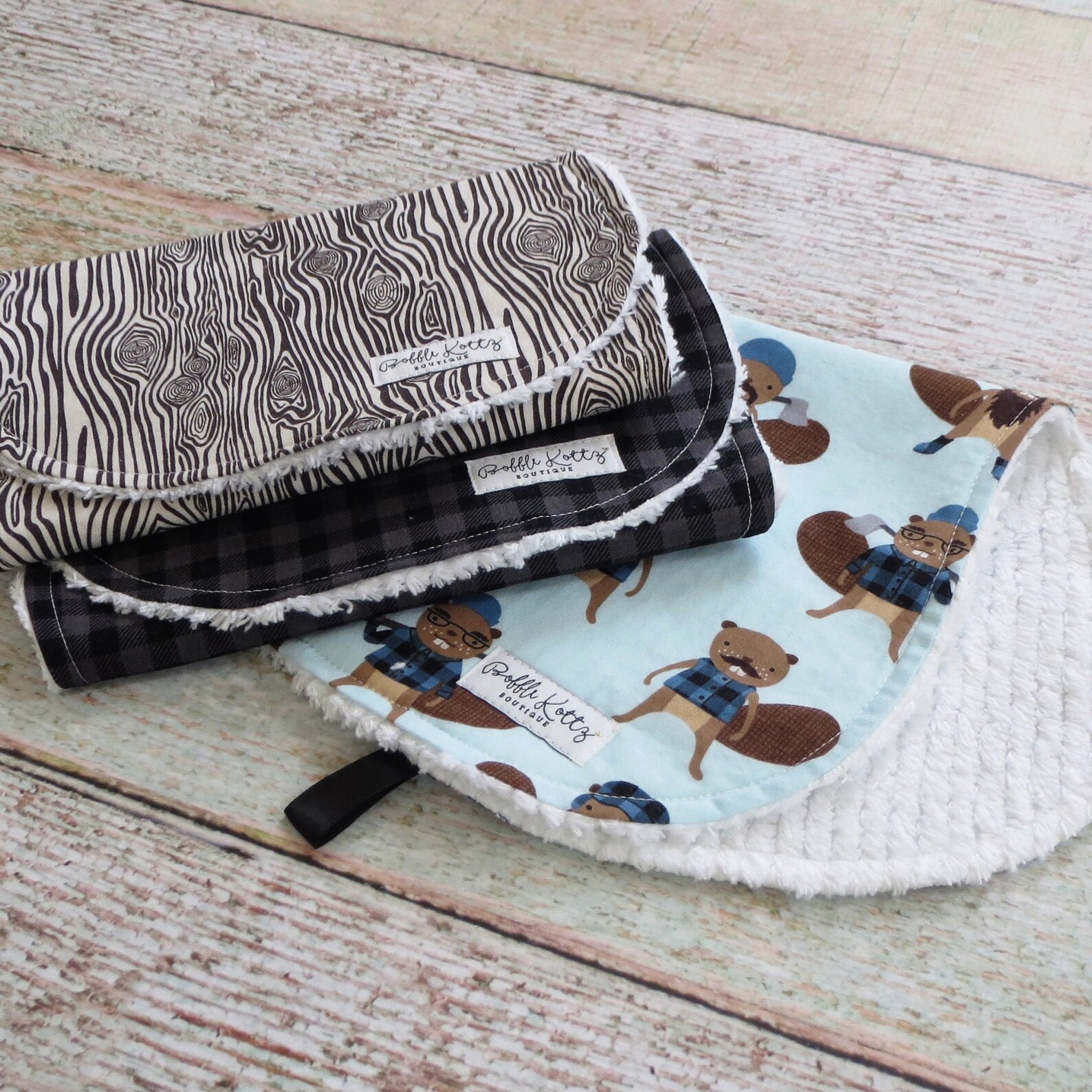 Baby Burp Cloths Baby Boy Burp Cloths Burly Beaver Burp Etsy