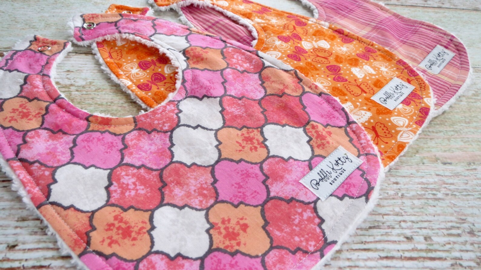 Baby Bibs Baby Girl Bibs Butterfly Bibs Pink Plaid Bibs Etsy