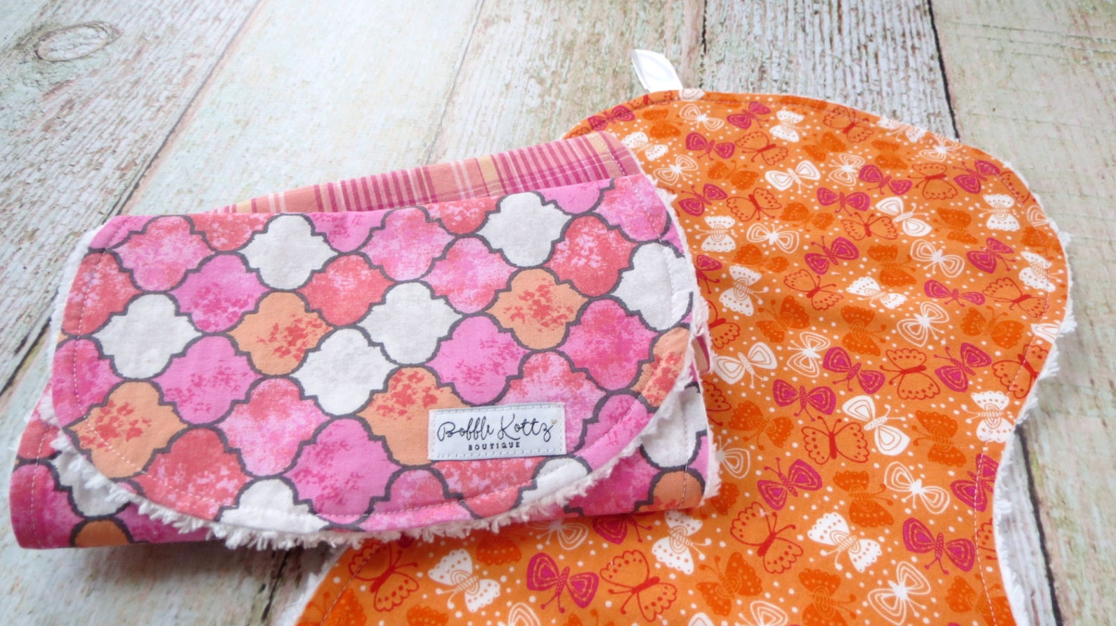 Baby Burp Cloths - Baby Girl Burp Cloths - Butterfly Burp Cloth - Pink ...