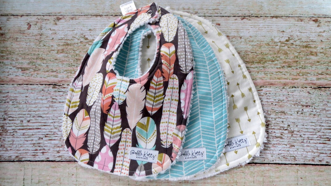 Boho Bib Set Tribal Bib Set Boho Girl Bibs Dribble Bibs Boho Drool Bibs