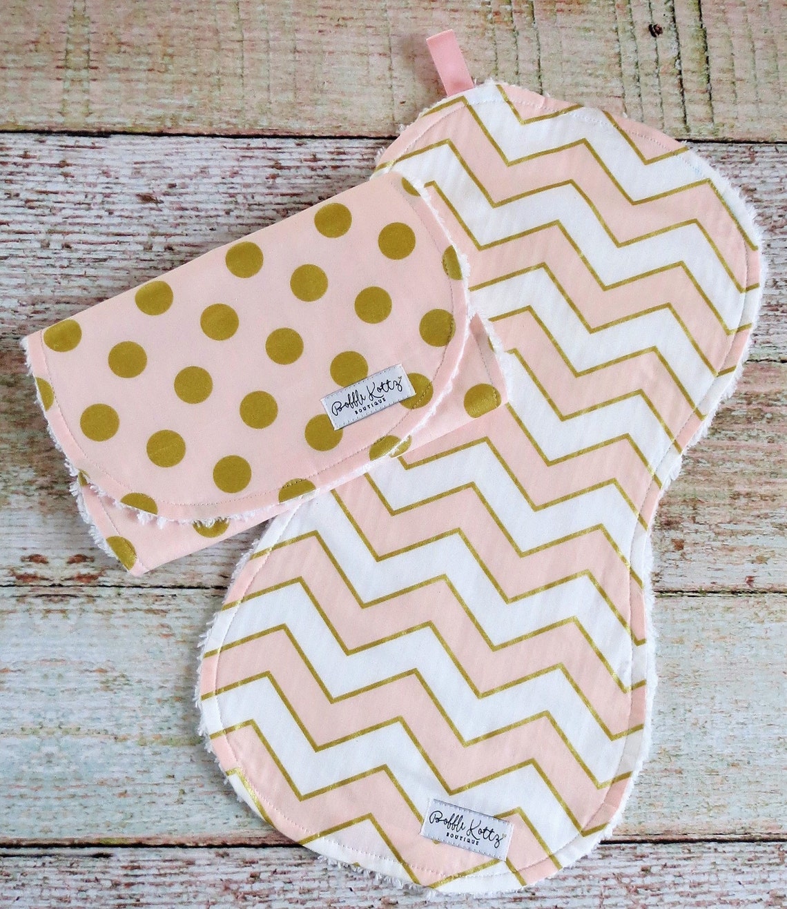 Baby Burp Cloths Baby Girl Burp Cloths Pink Gold Polka Dot Etsy