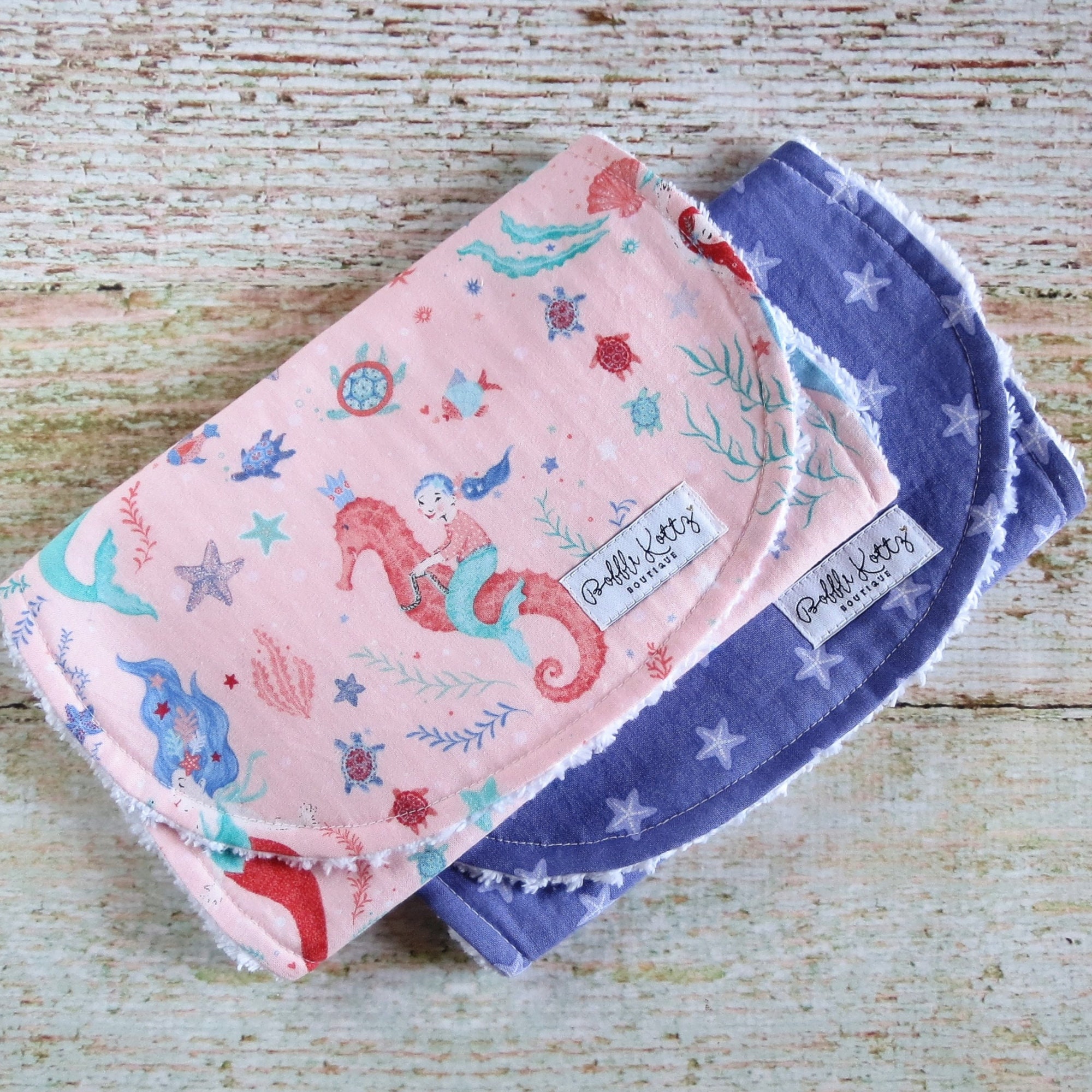 Burp Cloths Baby Girl Burp Cloths Sea Life Burp Cloths Etsy