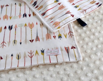 Baby Blanket - Arrow Blanket - Tribal Baby Blanket - Cream Minky Blanket - Arrow Minky Blanket - Tribal Minky Blanket - Baby Shower Gift