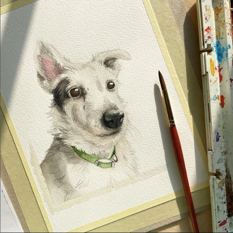 Watercolour Pet Portrait, dog portrait, cat portrait, pet painting image 8
