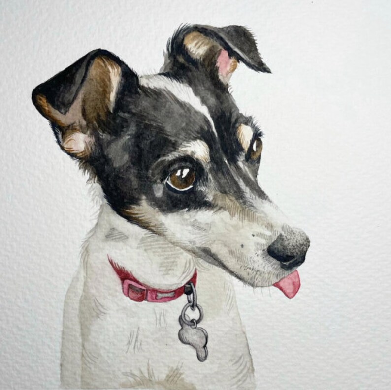 Watercolour Pet Portrait, dog portrait, cat portrait, pet painting image 5