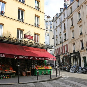 Amélie Fruit Market Digital Download. Montmartre Paris Photo. French Wall Art. Paris Street Scene. Au Marche de la Butte. Instant Download. image 2