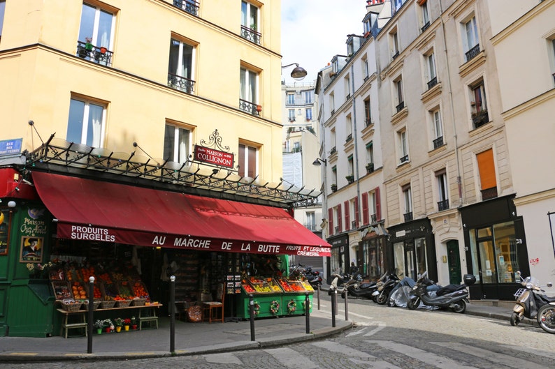 Amélie Fruit Market Digital Download. Montmartre Paris Photo. French Wall Art. Paris Street Scene. Au Marche de la Butte. Instant Download. image 2