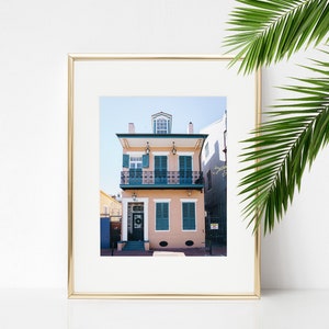 Digital Download. French Quarter Pink Blue Home Photo. Nola Architecture. New Orleans Travel Photo. Louisiana Art. Instant Download.