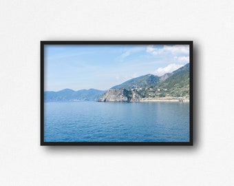 Digital Download. View from Manarola of Corniglia Photo. Cinque Terre, La Spezia, Liguria, Italy. Travel Photography. Instant Download.