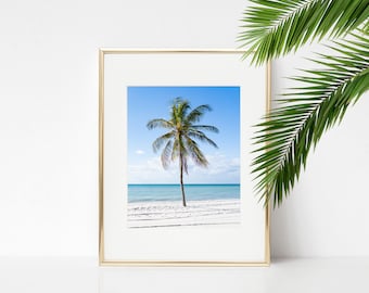 Digital Download. Smathers Beach, Key West Photo. Ocean. Travel Photography. Palm Tree. Coastal. Tropical. Florida Beach. Instant Download.