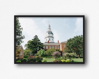 State Circle Annapolis Photo. Maryland State House Digital Download. Capital City. Annapolis Architecture Travel Photo. Instant Download
