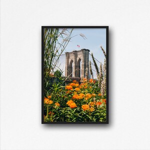 Digital Download. Brooklyn, New York. Brooklyn Bridge Flowers. DUMBO. East River. New York City Print. NYC Travel Photo. Instant Download.