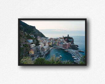 Digital Download. Vernazza Sunrise Photo. Cinque Terre Hiking Trail, Ligurian Coast, Italy. La Spezia. Travel Photography. Instant Download.