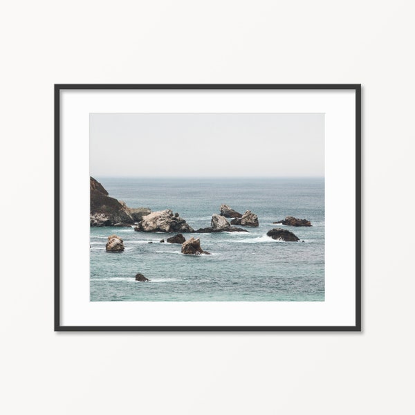 Digital Download. Big Sur Photo. California Art. Coastal Travel Photo. Pacific Ocean. Rocks. Sea. Nature Printable Art. Instant Download.