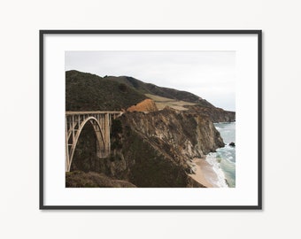 Digital Download. Big Sur Bixby Bridge Photo. California Art. Coastal Travel Photo. Pacific Ocean. Nature Printable Art. Instant Download.