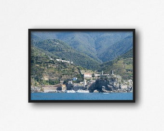 Digital Download. View of Vernazza Landscape 2 Photo. Cinque Terre, Ligurian Coast, Italy. La Spezia. Travel Photography. Instant Download.