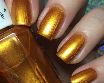 Gilded Butterflies - Orange Nail Polish - Harvest Gold Nail Polish - Gold - Nail Polish - Vegan Nail Polish - 5 Free - Ready to Ship