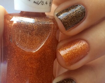 A Setting Sun - Orange Nail Polish - Fiery Nail Polish - Glitter Nail Polish - Nail Polish - Vegan Nail Polish - 5 Free - Ready to Ship