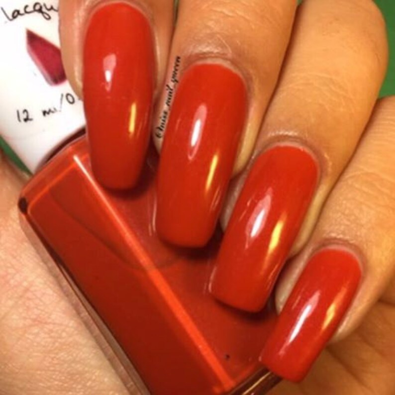 Skimble-Skamble Orange Nail Polish Red Nail Polish Matte Creme Nail Polish Vegetarian Nail Polish 5 Free Ready to Ship image 2