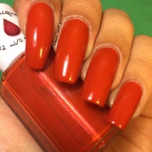 Skimble-Skamble Orange Nail Polish Red Nail Polish Matte Creme Nail Polish Vegetarian Nail Polish 5 Free Ready to Ship image 3