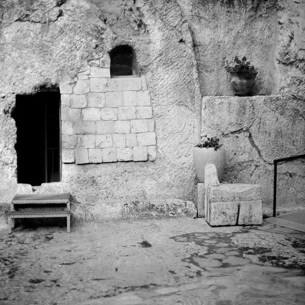 The Garden Tomb of Jesus Christ's Burial in Jerusalem, Israel - B&W