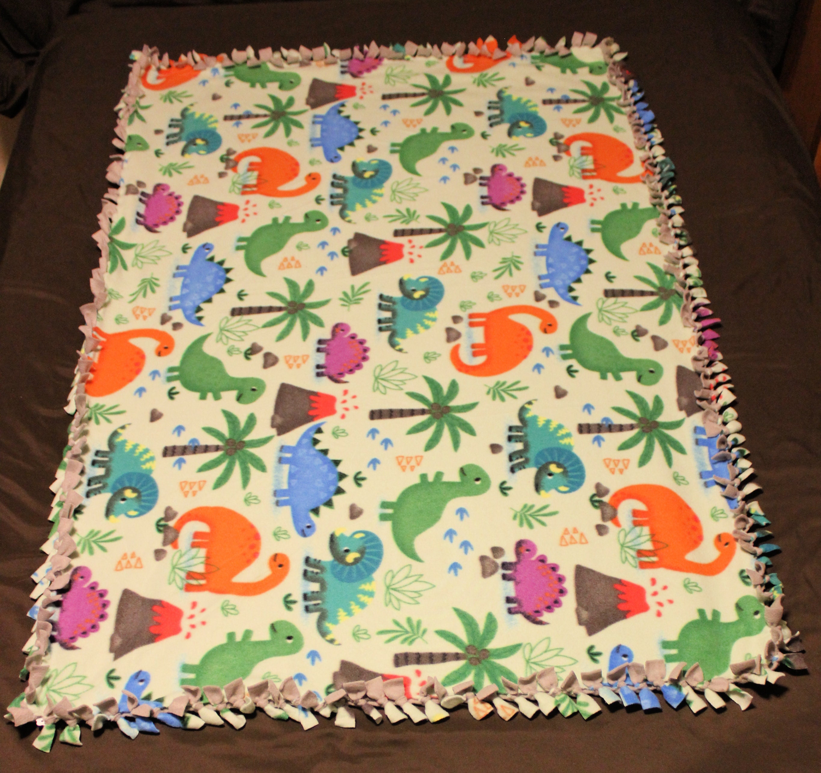 Dinosaur Blanket Toddler Boy Dinosaur Bedding Fleece Tie Etsy