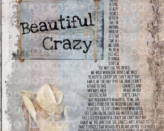 Minitowz Beautiful Crazy Heart Shaped,Beautiful Crazy Poster, Without  Frame,Luke Combs Inspired Lyric,Wall Decor, Song Lyrics Poster, Wall Art,  Song Lyrics: Buy Online at Best Price in UAE 