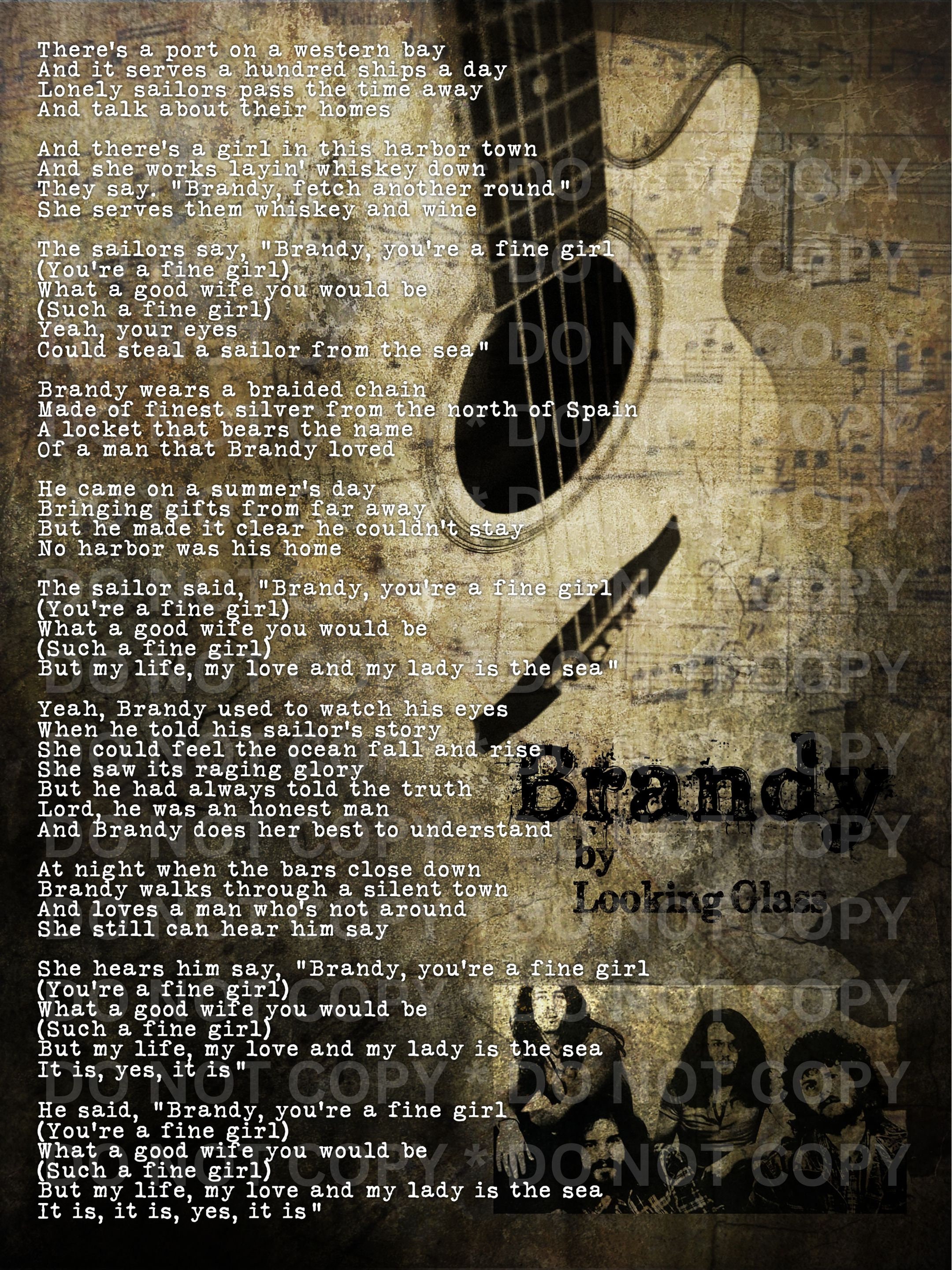 Brandy by Looking Glass JPG,PNG | Looking Glass Poster Print | Brandy  Poster | Music Lyrics | Instant Download | Downloadable Wall Art - Etsy