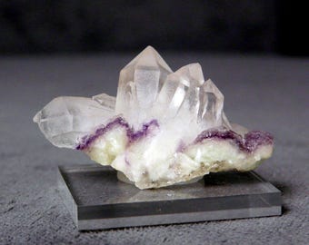 Cuarzo con fluorita púrpura: ejemplar excepcional, Rajastán, India