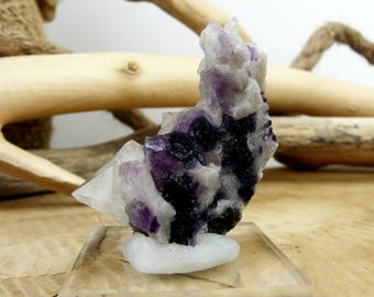 Cuarzo + Fluorita Natural – Cristal en Bruto Único – Piedra Energética – India