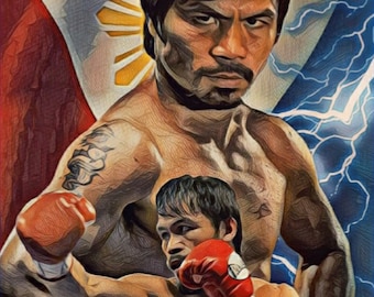 Pacquiao 24/"x36/" Canvas Art Manny-PacMan