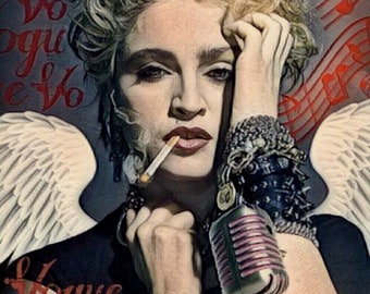 Madonna Vogue Canvas Stretched Wall Art Poster Print Album Art Music Singer 90s