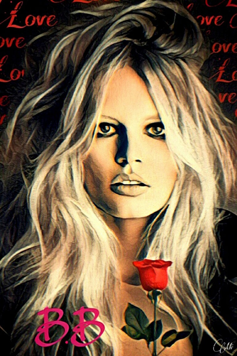 Brigitte Bardot Stretched Canvas Wall Art Movie Poster Print Model Film Actress